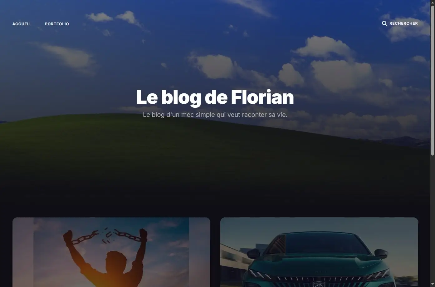 Page d'accueil de mon blog personnel sous Jekyll