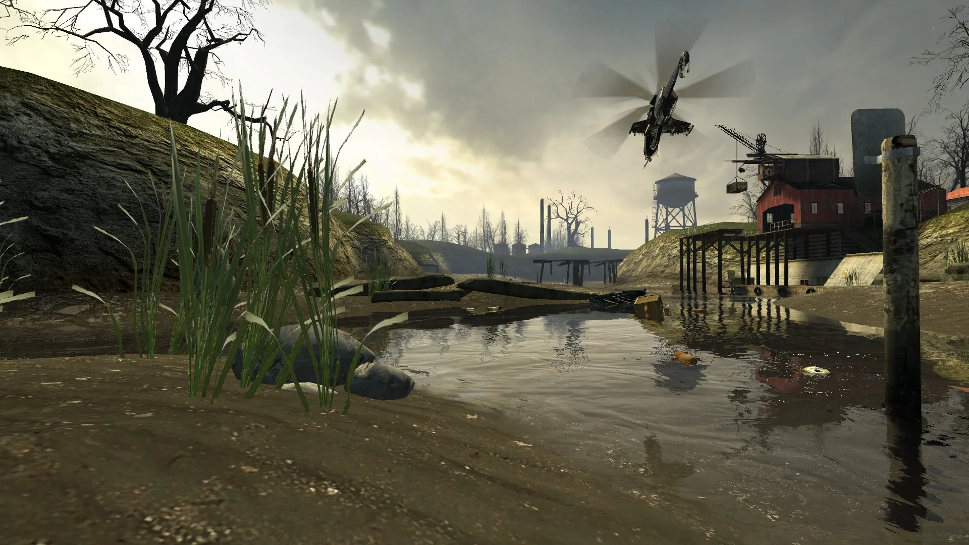 Rendu en jeu de la campagne itinéraire kanal dans Half-Life 2 (2004)