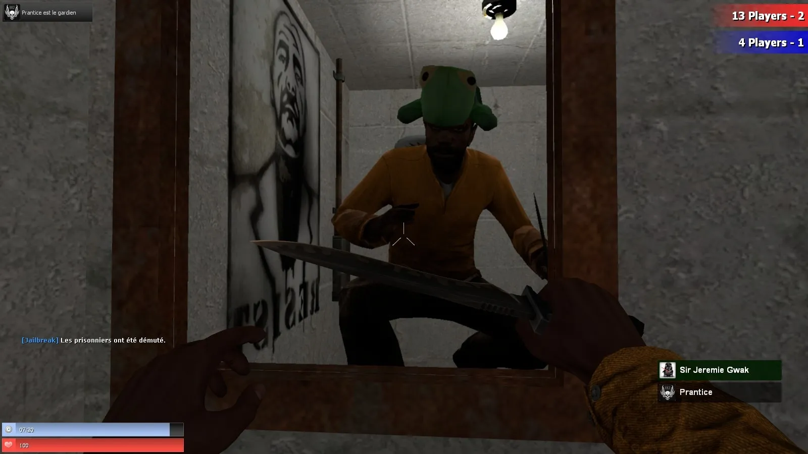 Capture d'écran de moi-même en début de partie JailBreak (2014)