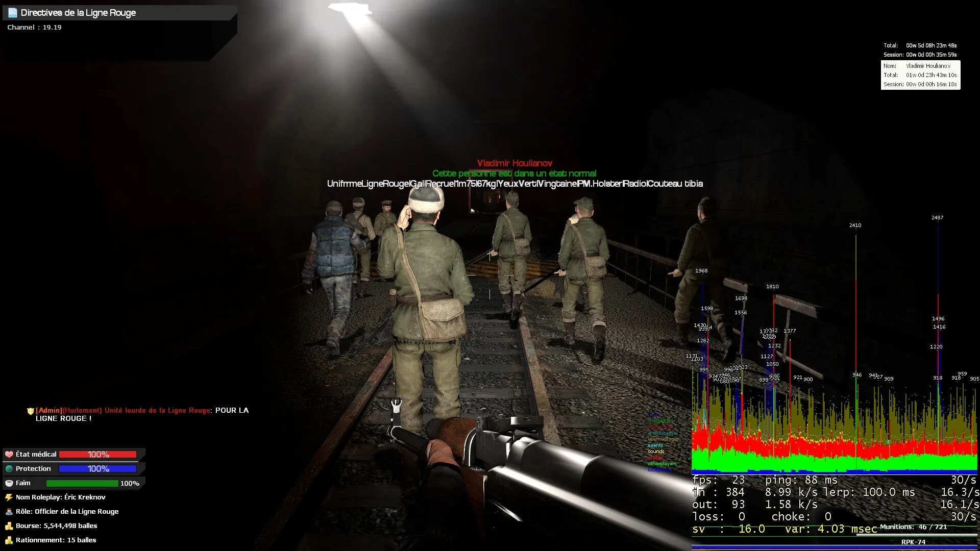 Capture d'écran de plusieurs soldats de la Ligne Rouge se rendant au front (2017)
