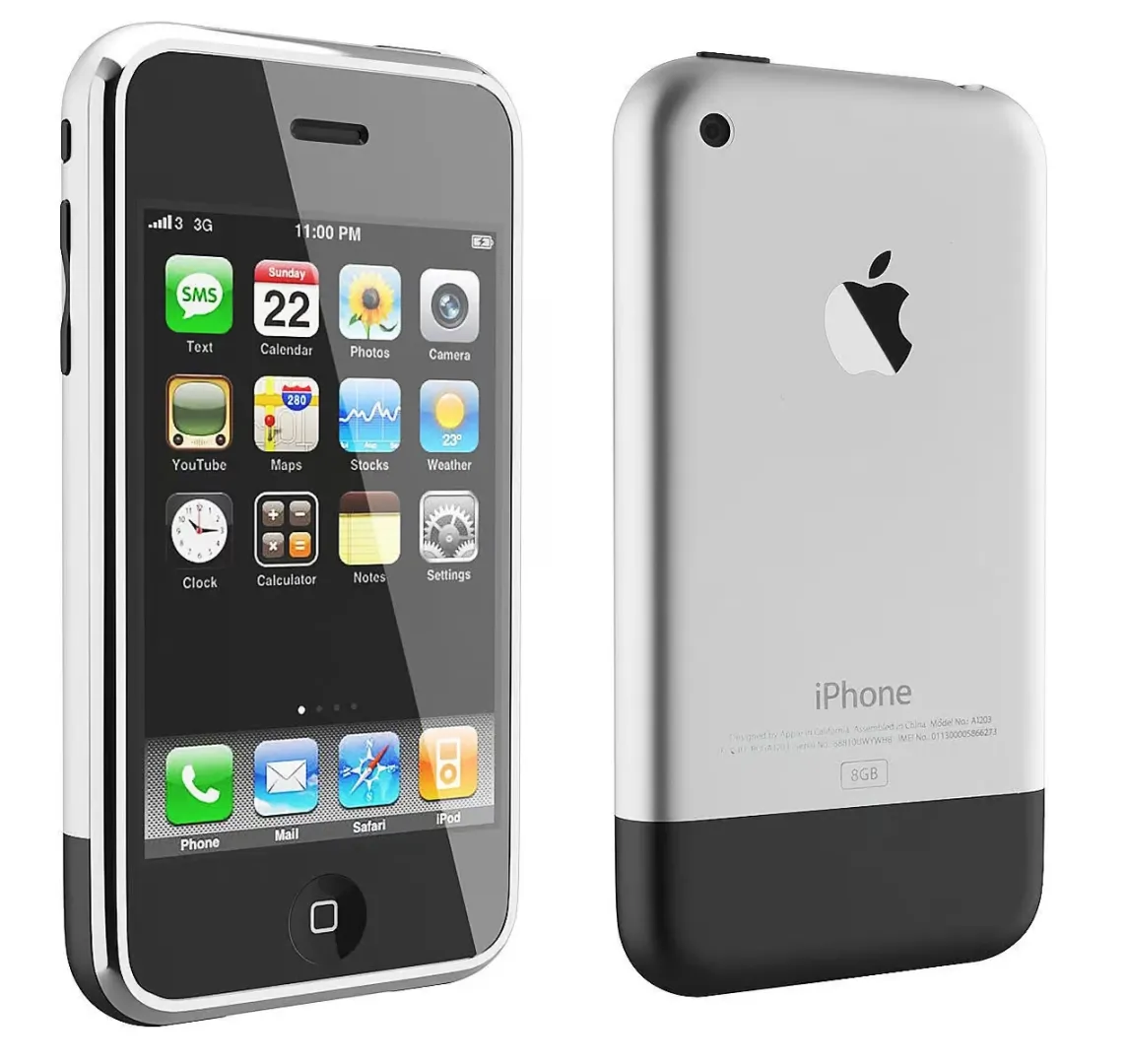 Image promotionnelle de l'iPhone 2G lors de sa commercialisation (2007)